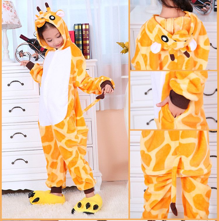 Мультфильм животных жираф Onesies Onesie пижамы Kigurumi комбинезон толстовки пижамы для детей без когтя Добро пожаловать оптовый заказ