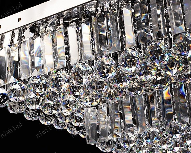 nimi143 L50/60/70/80/90/100/120cm LED Crystal Rectangular / Square Ceiling Light Lamp Lighting For Living Room Dining Bedroom