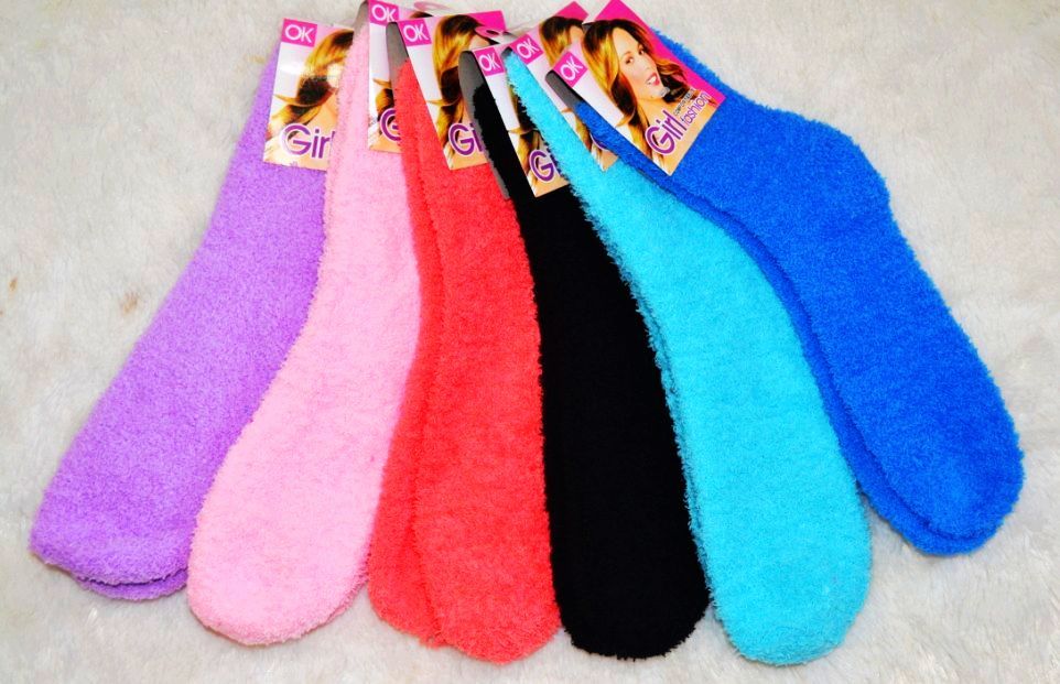 New Fashion Winter Soft Cozy Fuzzy Warm Lady Sock Size 9-11 12pairs lot 241U