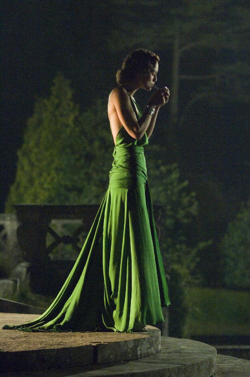 Schönes grünes Kleid auf Keira Knightley aus dem Film Atonement von Jacqueline Durran Long Celebrity Dress Evening
