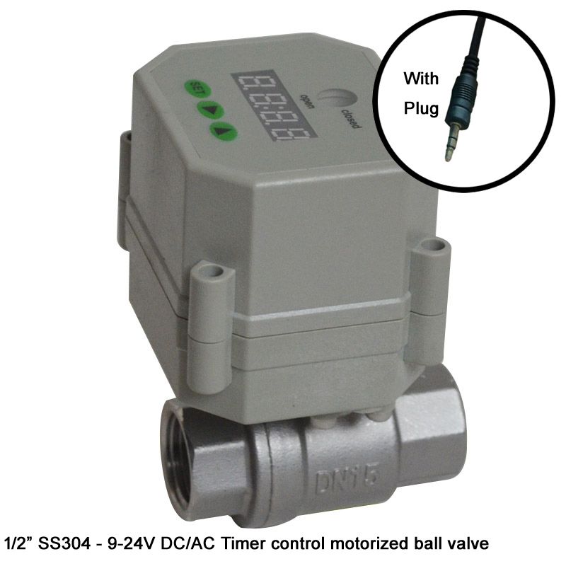 2019 Timer Electric Valve 9 24VAC/DC NPT/BSP1/2'' SS304 For Garden Air