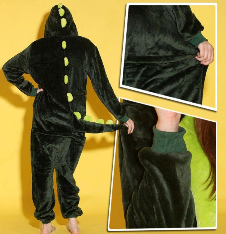 Zwierząt Kostiumy Złote Szary Różowy Zielony Dinozaur Onesies Onesie Piżamy Kigurumi Kombinezon Bluzy Z Błęki Bluzy Sleepwear dla dorosłych Zamówienie hurtowe