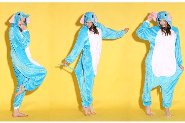 Adult Cartoon Animal Elephant Onesies Onesie Pajamas Kigurumi Jumpsuit Hoodies Sleepwear for Adults Wholesale Order Welcomed