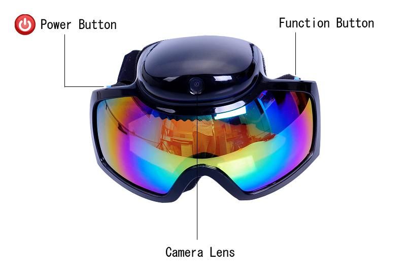 HD 720p Ski Sport Sports Snowboard Skate Videocamera Goggles Occhiali da sole Lense 3725354