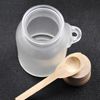 200ml Refillable Plastic Makeup Bottle Face Cream Containers with Wooden Lids and Spoon Cosmetic Jars Skin Care Tools 10pcs/lot DC706
