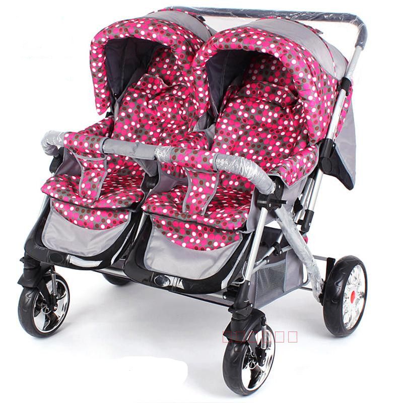 Beautiful Pink Pushchairs Double Baby Buggy For