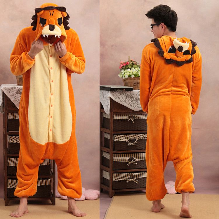 Cartoon Animal Lion Adult Onesies Onesie Pajamas Kigurumi Jumpsuit Hoodies Sleepwear For Adults Welcome Wholesale Order