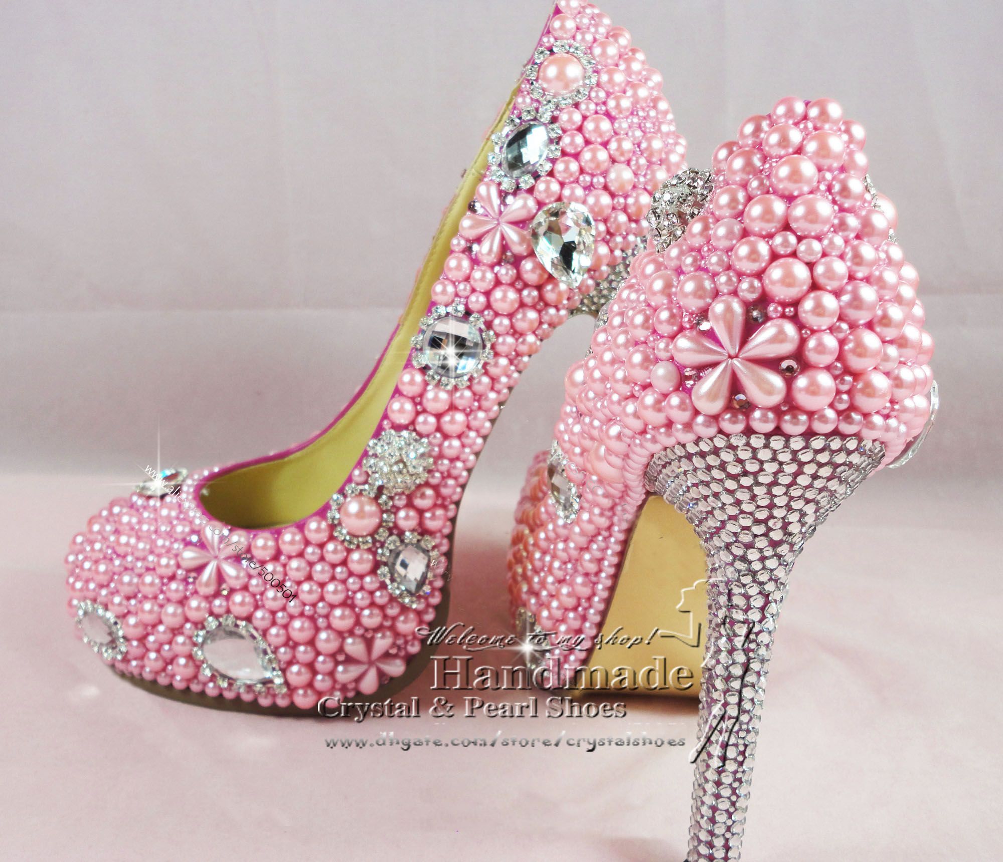 Pink booties heels