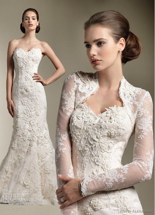 Fashion Style 2014 White Wedding Dresses Sweetheart Appliques With Long ...