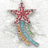 Partihandel Crystal Rhinestone Pentagram Star Brosches Fashion Costume Pin Brosch Smycken Gift C734 Gratis frakt