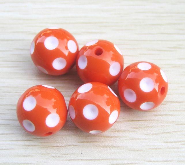 100 stks / partij 20mm Mix Kleur Ronde Acryl Polka Dot Kralen voor Chunky Ketting Kinder Sieraden Vinden Maken