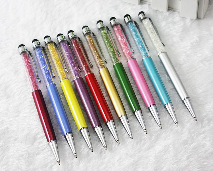 2 i 1 Crystal Capacitive Stylus Pen + Skriv penna för Tablet PC Mobiltelefon eller med gummi DHL FedEx Gratis frakt CH8562138