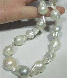 

New Fine huge Pearls Jewelry 20-25MM SOUTH SEA WHITE BAROQUE PEARL NECKLACE 18" 14K