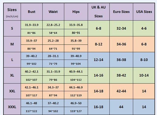 China Women S Size Chart