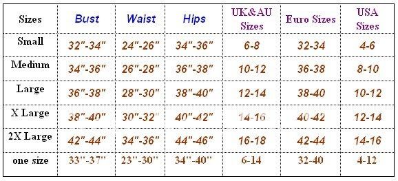 Satin Robe Size Chart