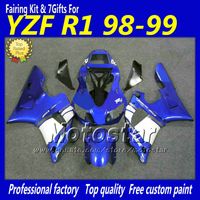 Blue Black White High Grade Fairings Zestaw do ciała dla Yamaha YZF-R1 98 99 YZFR1 YZF R1 1998 1999 YZFR1000 Walcowe części zamienne