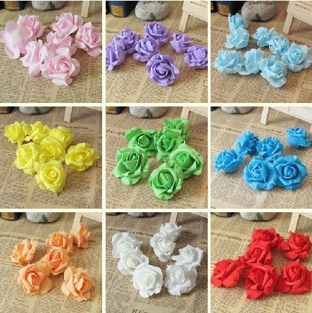 200PCs 9Colors dia 7cm PE Artificial Rose Flower Heads för DIY Wedding Decoration Flower Bouquet Arch Flower Ball Accessoires