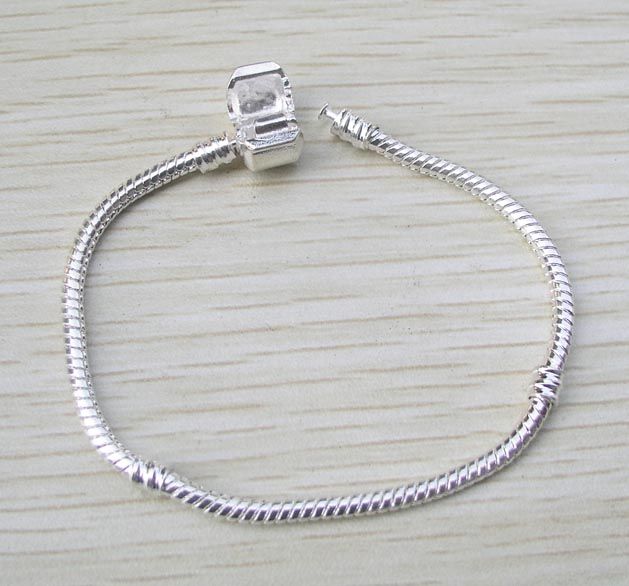 Brand new 16-21cm Silver plated snake chain for European bracelet fashion jewelry DIY