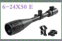 -Tactical 6-24x50 AOE Optik Luftgewehr-Bereich-Anblick-Gewehr 10mm Freie Schieneneinfassungen Outdoor Sport