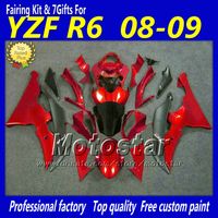 Wholesale ABS black red motorcycle parts for YAMAHA fairing YZF R6 YZFR6 YZF R6 YZFR600 fairings kit gifts Vf25