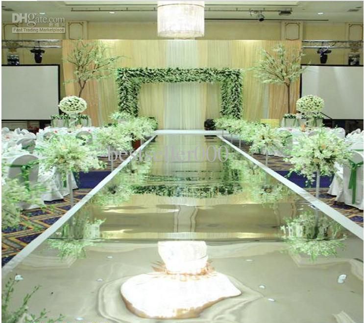 High Grade Wedding Mirror Carpet With Gold And Silver Double Sided For