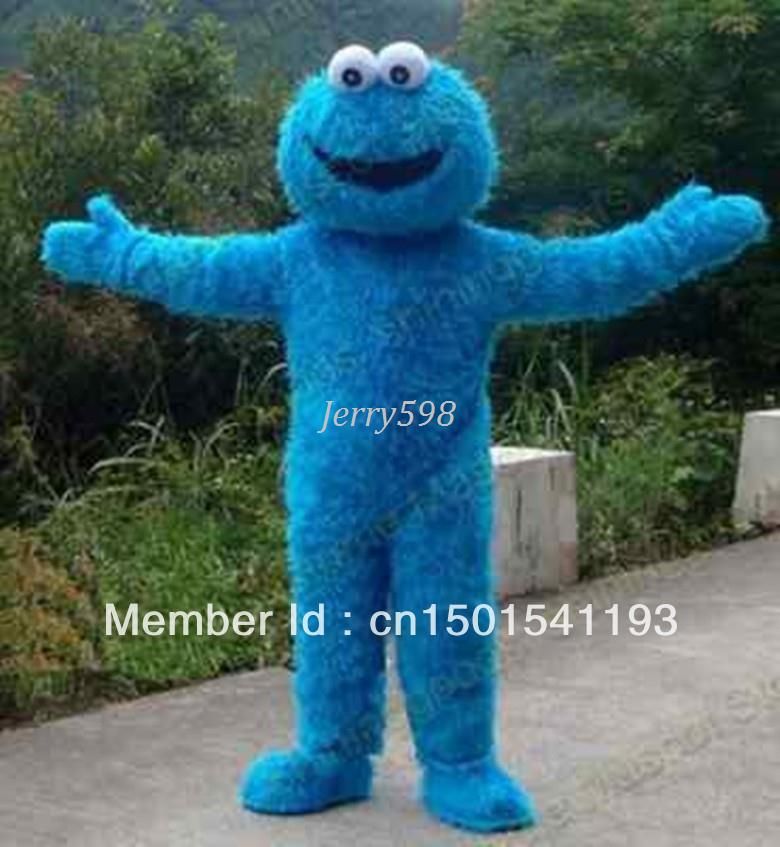 Sesame Street Cookie Monster Mascot Costume Fancy Dress Halloween Suit ...