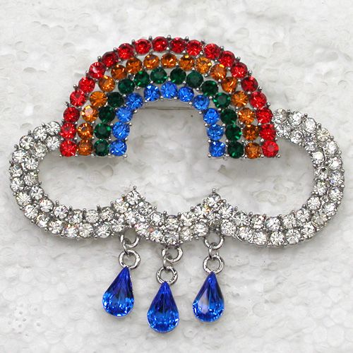 

Wholesale C797 Multicolour Crystal Rhinestone Rainbow swing Pin Brooch Fashion jewelry gift, Gray