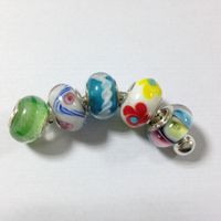 Bricolage Lampword Perle de verre européen Murano Pour Pandora Fit Bracelet à breloques, 100pcs mélanger la couleur!