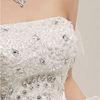 새로운 럭셔리 로얄 푹신한 화이트 Applique 비즈 Catherdarl 기차 Pleated 웨딩 드레스 신부 가운 Organza