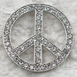 12pcs Crystal Rhinestone Peace Sign Mark Pin Brooch fashion Brooches jewelry gift C518