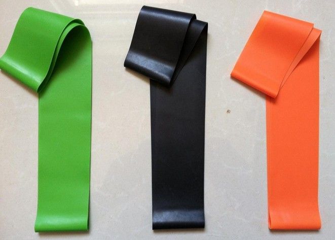 

3pcs Resistance band LOOP Circumference 60CM Light Med Heavy exercise pilates yoga Fitness Bands tubing Workout, Green/black/orange