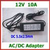 10pcs 12V 10A 120W DC 5.5x2.5mm AC/DC Adapter Power Supply with AC Cable Charger AC 100V-240V Power Adapter Wholesale High Quality