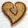 Broche con forma de corazón de amor con diamantes de imitación de cristal transparente al por mayor para el día de San Valentín C406