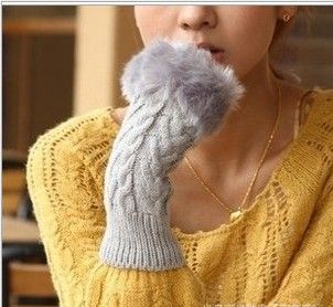 Wholesale - hot selling rabbit fur gloves,lady's winter long fingerless gloves,hand wrist half-fingers gloves