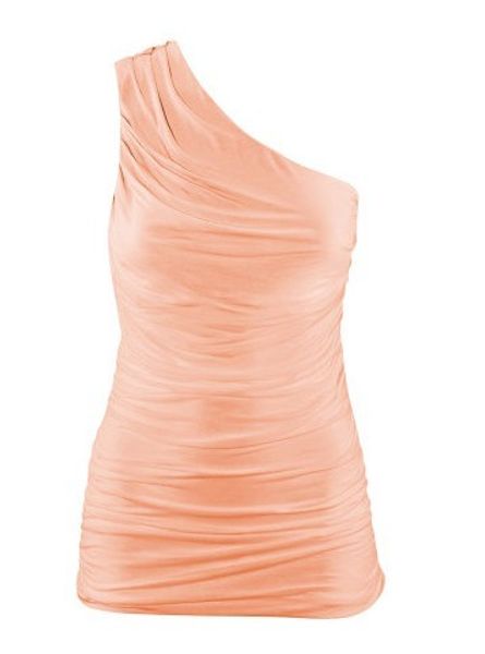 

New tyle draped houlder lim tretch tank top, White
