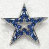 12pcs / lot grossist kristall rhinestone stjärna broscher mode pentagram kostym pin brosch smycken gåva c779