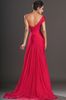 Sexy Designer Mermaid One Shoulder Abendkleider Sweep Zug Red Chiffon Formale Abendkleider Puffy Günstige Prom Kleider Kostenloser Versand