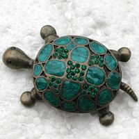 Wholesale 12pcs Crystal Rhinestone Enameling Turtles Brooches Fashion Costume Pin Brooch jewelry gift C252