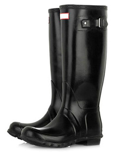 Vintage Black Rubber Knee High Waterproof Women's Rain Boots Ankle #u11 ...