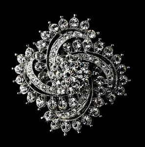 2 quot Vintage Style Sparkly Full Rhinestone Crystal Diamante Brooch Pin