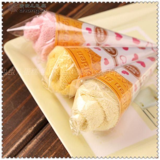2015 Nova moda Mini sorvete bolo toalha 20 * 20 cm Quadrado Toalha De Bolo 100% algodão Aniversário De Casamento favores gifs frete grátis