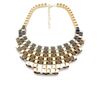 Ribbon Stripe Weave Necklace Fashion Gold Plated Metal Geometry Necklace Multilayer Color