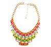 Ribbon Stripe Weave Necklace Fashion Gold Plated Metal Geometry Necklace Multilayer Color