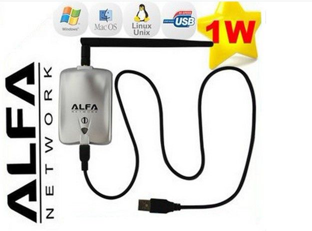 Pakiet detaliczny 1000mW ALFA Network Awus036H USB Wireless G N WIFI Adapter Adapter 5dbi Antena RTL3070L