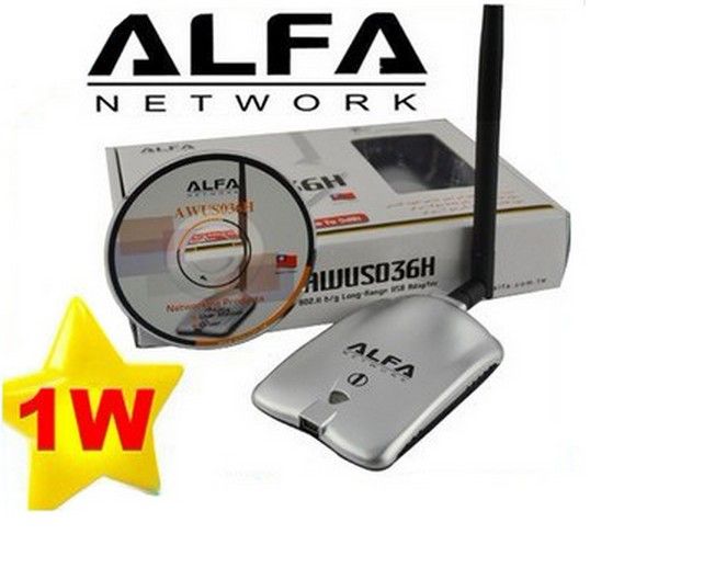 Retail Package 1000mw Alfa Network Awus036H USB Wireless G n Wifi Adapter Adapter 5dbi Antenna RTL3070L