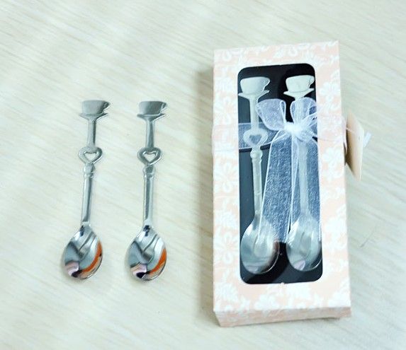 Partihandel - Gratis frakt - Teatime Wedding Favors Love Beyond Measter Heart Measuring Spoons in Gift / Coffee Spoon / Set Thin Style