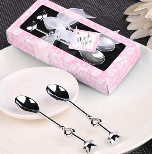 Partihandel - Gratis frakt - Teatime Wedding Favors Love Beyond Measter Heart Measuring Spoons in Gift / Coffee Spoon / Set Thin Style