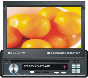Видео WMA. оптовых-одна DIN дюймовый автомобильный DVD плеер с GPS навигации аудио стерео видео Радио USB SD Bluetooth сенсорный screen free карту вход камеры HD