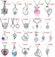 Wholesale MXZA Sterling Silver Pendant Necklace Wedding Crystal Jewelry Set With White gold plating Different Styles Mix Order Fashion Jewelry