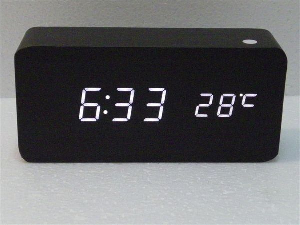 2020 Modern Desk Clock Black Wood Usb Aaa Cube Alarm 2020 Modern Desk Clock Black Wood Usb